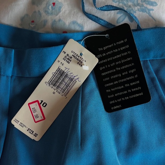 Ralph Laure. Aqua Blue Suede Silk Trousers - Picture 4 of 4